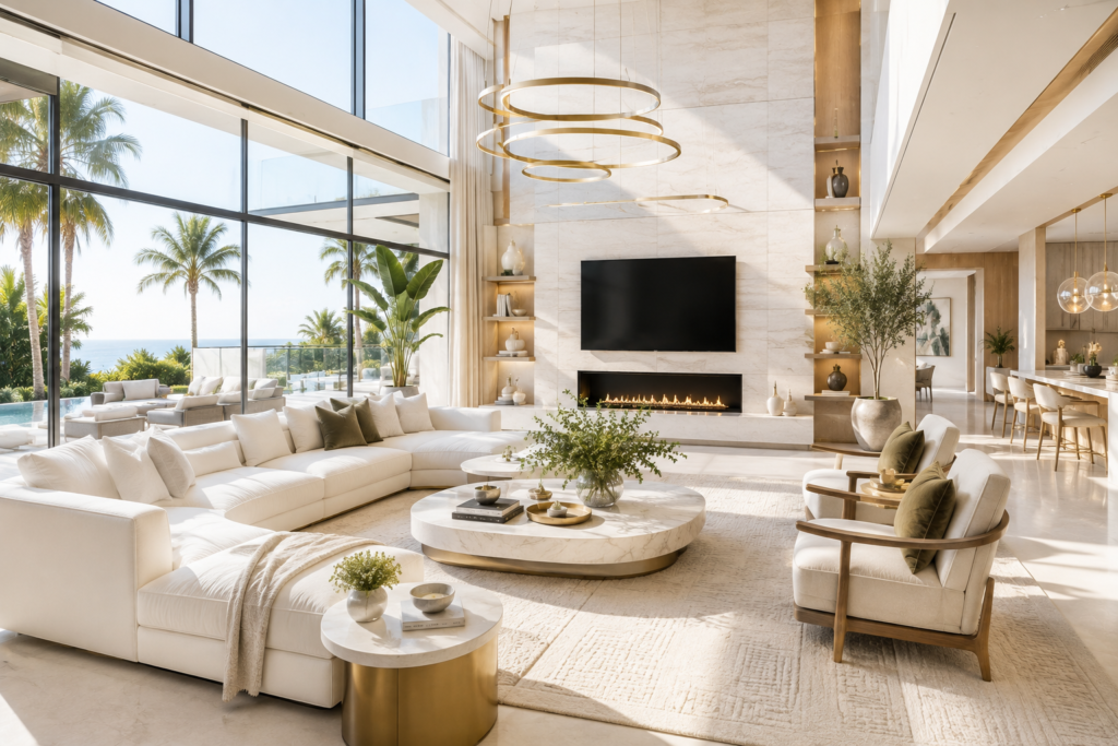 Luxury living room ideas with modern designer furniture