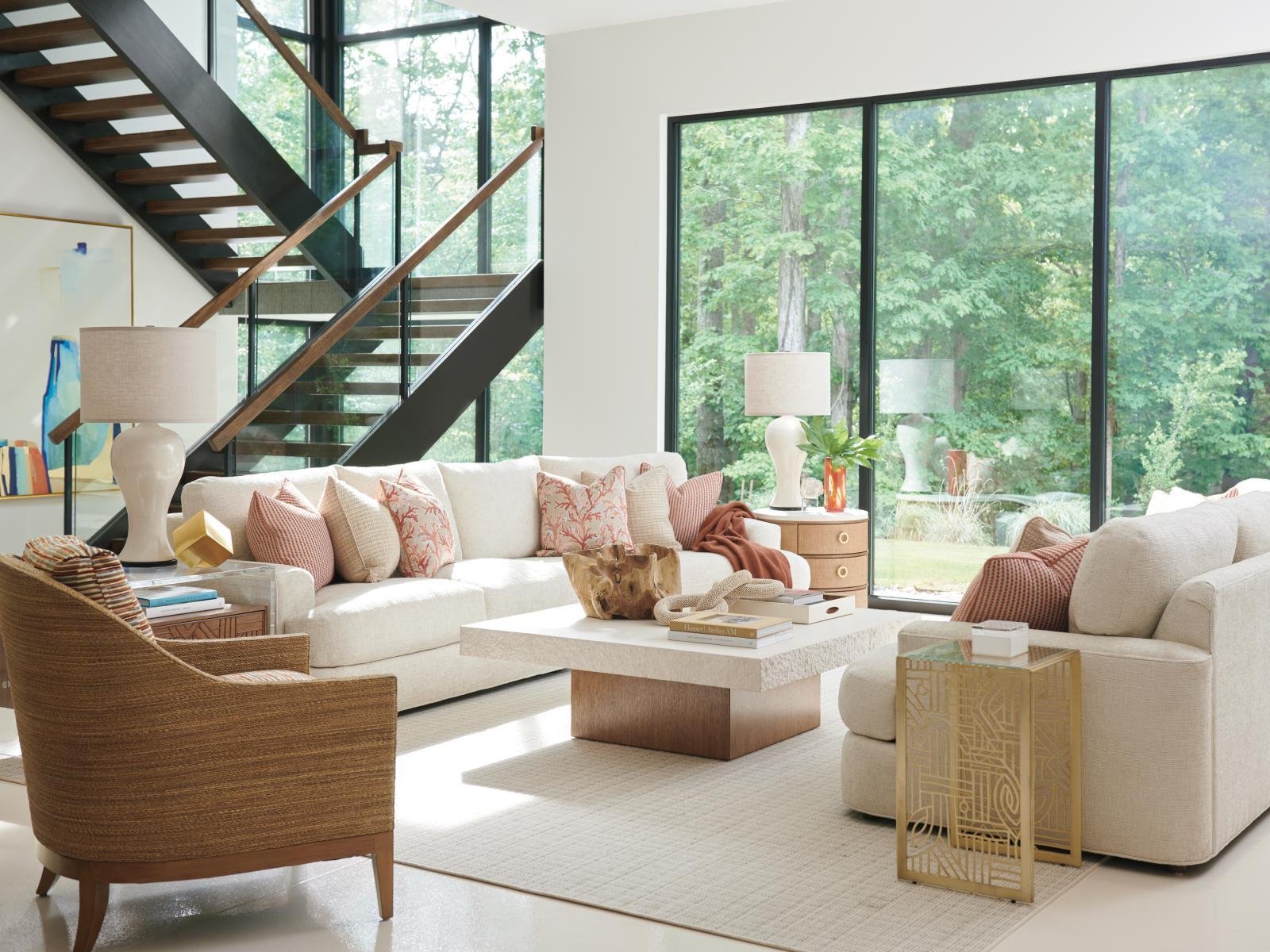 Luxury living room ideas with modern designer furniture and marble finishes